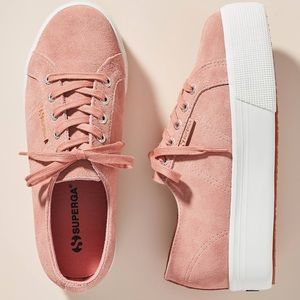 NWT pink suede platform superga women’s sneaker